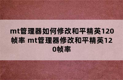 mt管理器如何修改和平精英120帧率 mt管理器修改和平精英120帧率